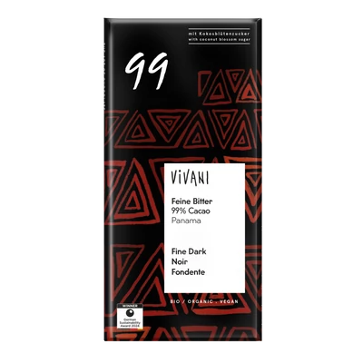 Étcsokoládé 99% BIO 80g Vivani